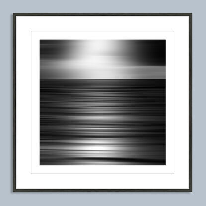 black and white seascape in abstract form