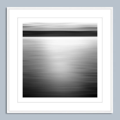 black and white seascape in abstract form