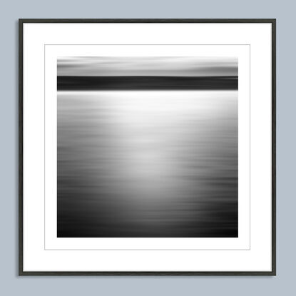 black and white seascape in abstract form