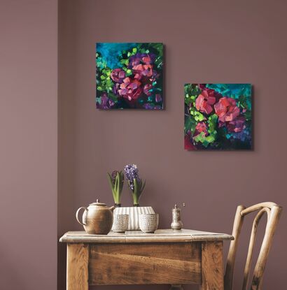 big bold colours in a semi abstract floral