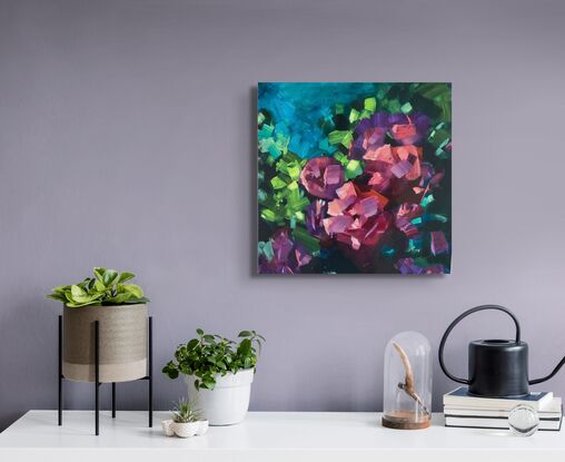 big bold colours in a semi abstract floral