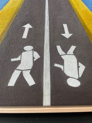 Pedestrian direction signage on never-ending road