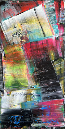 Original Large PMS Abstract Acrylic Painting On Canvas - 24" x 48"
