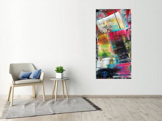 Original Large PMS Abstract Acrylic Painting On Canvas - 24" x 48"
