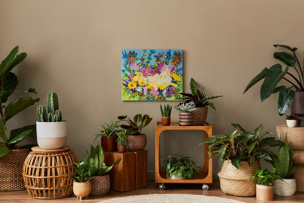 colorful abstract art flower garden