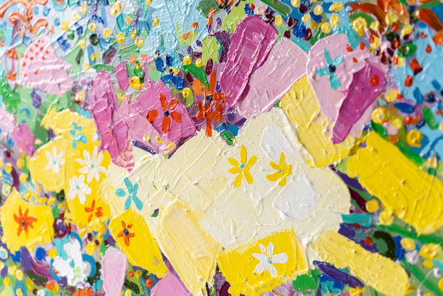 colorful abstract art flower garden