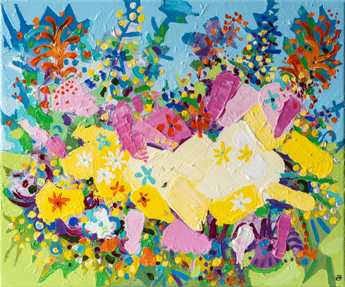 colorful abstract art flower garden