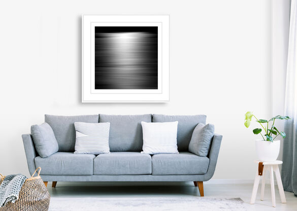 black and white seascape in abstract form