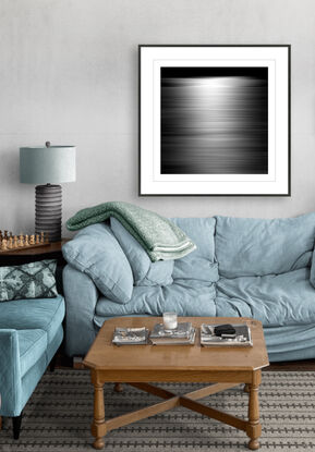 black and white seascape in abstract form