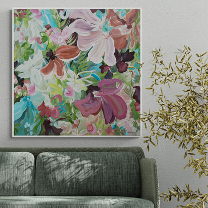 colourful flower landscape original painting 