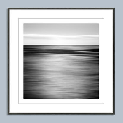 black and white seascape in abstract form