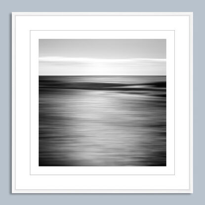 black and white seascape in abstract form