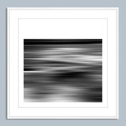 black and white seascape in abstract form