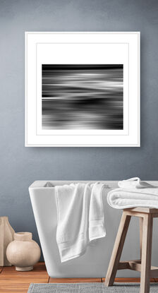 black and white seascape in abstract form