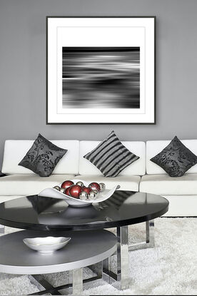 black and white seascape in abstract form