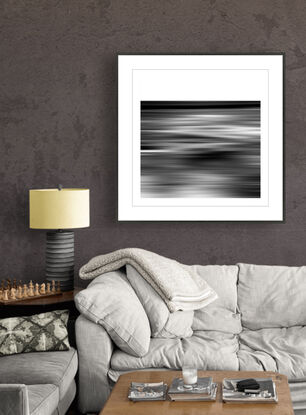 black and white seascape in abstract form