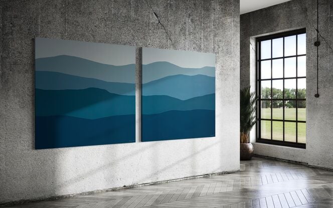 'Rising Duo' are an impression of colour and light moving over the land and sea. I love my paintings to be ambiguous, insinuating rather than dictating what the viewer can see. It always makes me feel calm to paint, it is a very meditative process.

Acrylic paint on canvas

Canvas Measurements:
'Rising A' - 127cm x 127cm x 3.5cm / 50" x 50" x 1.18"
'Rising B' - 127cm x 127cm x 3.5cm / 50" x 50" x 1.18"