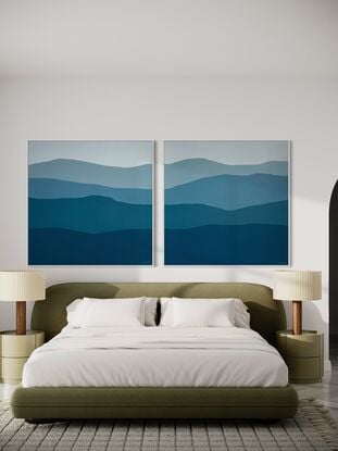 'Rising Duo' are an impression of colour and light moving over the land and sea. I love my paintings to be ambiguous, insinuating rather than dictating what the viewer can see. It always makes me feel calm to paint, it is a very meditative process.

Acrylic paint on canvas

Canvas Measurements:
'Rising A' - 127cm x 127cm x 3.5cm / 50" x 50" x 1.18"
'Rising B' - 127cm x 127cm x 3.5cm / 50" x 50" x 1.18"