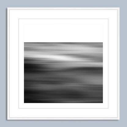 black and white seascape in abstract form