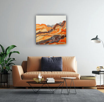 Colourful abstract landscape inspired by the Red Centre