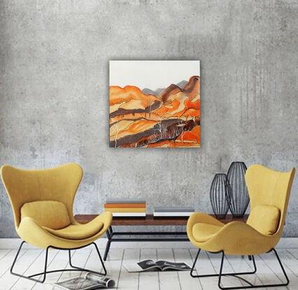 Colourful abstract landscape inspired by the Red Centre