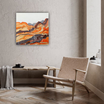 Colourful abstract landscape inspired by the Red Centre