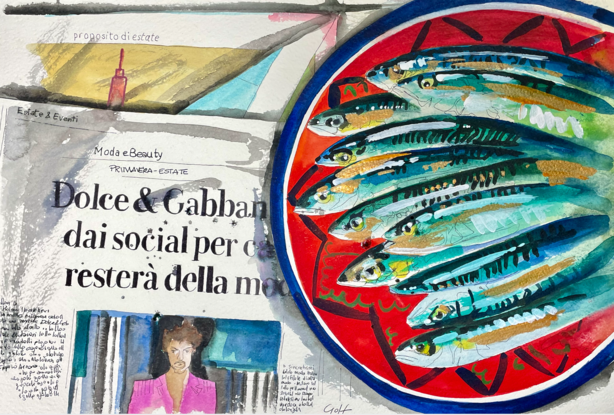 Fish on a newspaper page