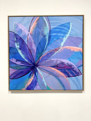 Floral painting in blue