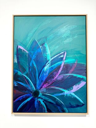 Floral painting in green