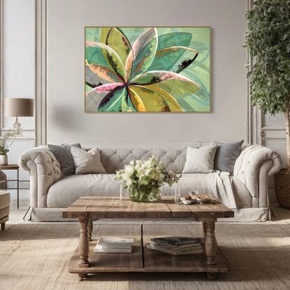 Floral painting in green