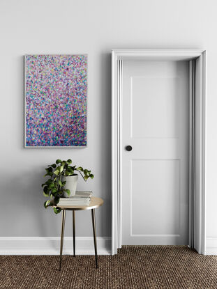 Joyful movement in this layered abstract floral.