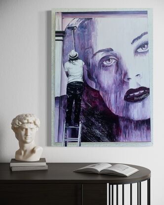 In purely purples and crimsons, the Poster Installer is a statement piece.