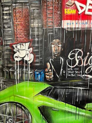 An ode to hip hop and New York, via acrylics and brushwork on an 8x8ft unstretched canvas