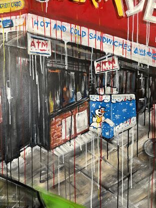 An ode to hip hop and New York, via acrylics and brushwork on an 8x8ft unstretched canvas