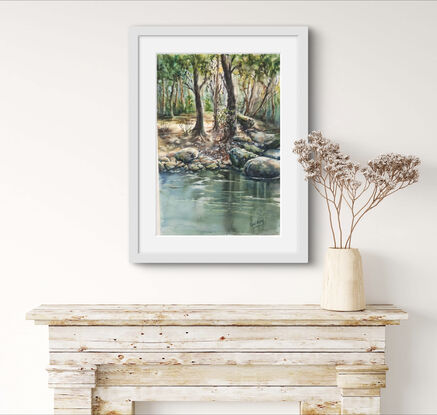 calm reflections in the river  of trees 
Australian river scene
trees and reflections