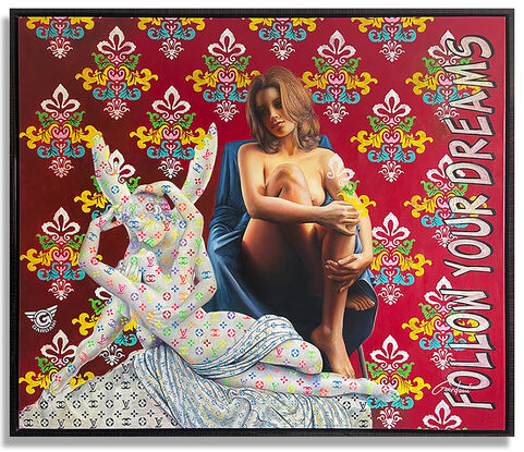 Cupid, love, fashion, luxury, women, nude, oil paintiing, realism, hand painted art, art on canvas, wall art, artwork framed, stencils, patterns, flowers, fashion, red, white, wall art, wall painting, unique art, original painting on canvas, 