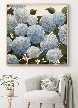 Blue hydrangea abstract