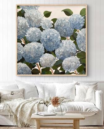 Blue hydrangea abstract