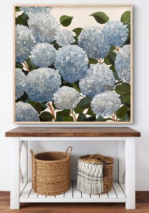 Blue hydrangea abstract