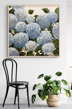 Blue hydrangea abstract