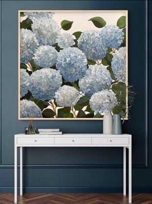 Blue hydrangea abstract