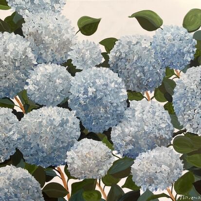 Blue hydrangea abstract