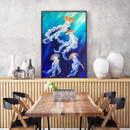 Dancing Jellyfish original one of a kind painting by Irina Redine.