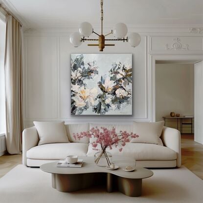 Large  impasto flower painting