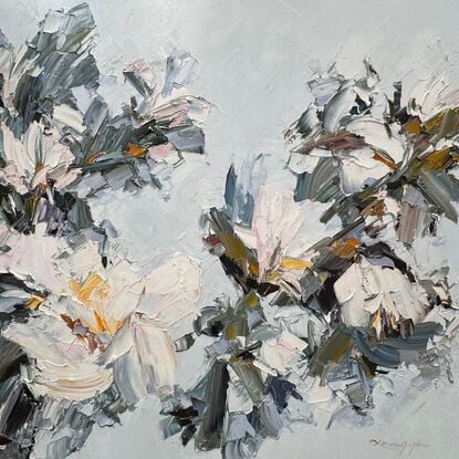 Large  impasto flower painting