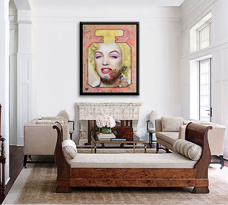 Mairlyn Monroe, portrait, chanel N5, oil painting, art on canvas, hand painted art, oil on canvas, flowers, patterns, nature, wall art, unique painting, celebrities, portrait art, realism, movies, coco chanel, luxury