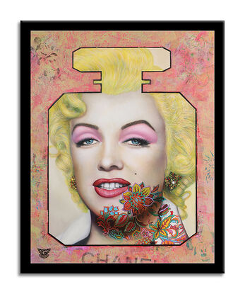 Mairlyn Monroe, portrait, chanel N5, oil painting, art on canvas, hand painted art, oil on canvas, flowers, patterns, nature, wall art, unique painting, celebrities, portrait art, realism, movies, coco chanel, luxury