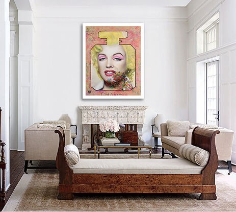 Mairlyn Monroe, portrait, chanel N5, oil painting, art on canvas, hand painted art, oil on canvas, flowers, patterns, nature, wall art, unique painting, celebrities, portrait art, realism, movies, coco chanel, luxury