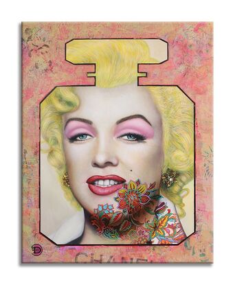 Mairlyn Monroe, portrait, chanel N5, oil painting, art on canvas, hand painted art, oil on canvas, flowers, patterns, nature, wall art, unique painting, celebrities, portrait art, realism, movies, coco chanel, luxury