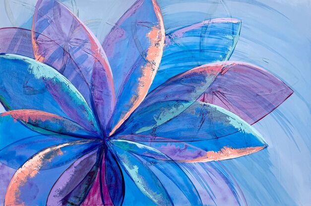 Floral painting in blue